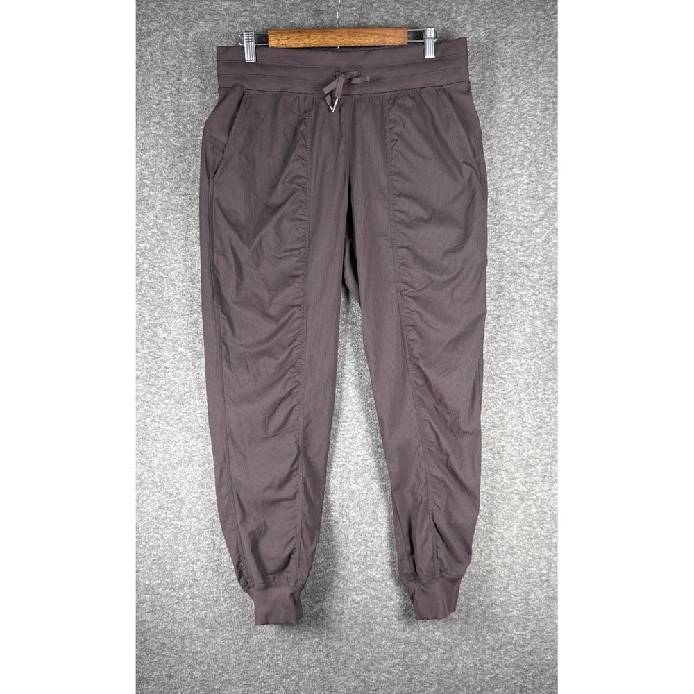 Lululemon Dance Studio Joggers Women Size 10 Brown Mid Rise Ruched Pants Travel